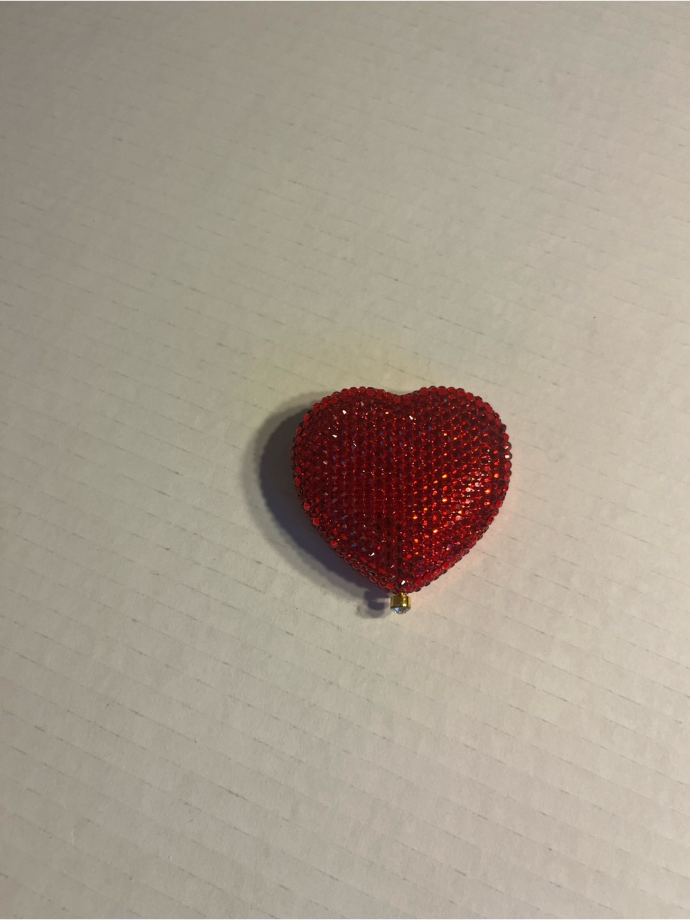 Collectible Kathrine Baumann Beverly Hills Heart Shaped Compact Mirror